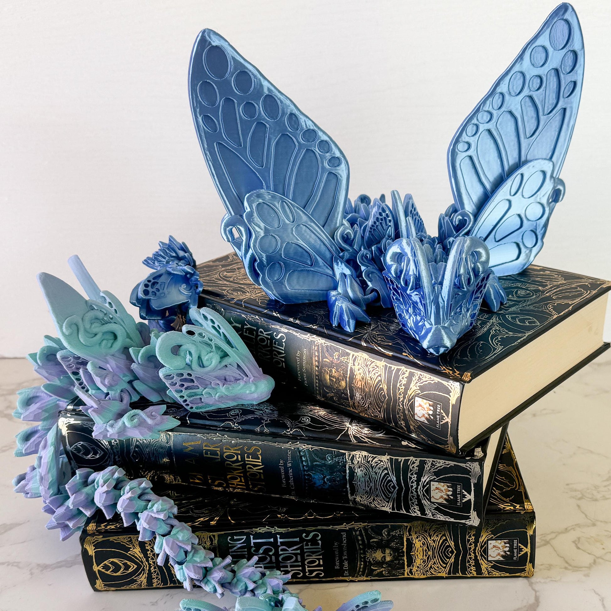 Articulated Butterfly Dragon | Fantasy Dragon Model | 3d Printed Dragon | Desk Fidget Toy - Fiction and Flames 