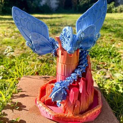 Articulated Butterfly Dragon | Fantasy Dragon Model | 3d Printed Dragon | Desk Fidget Toy - Fiction and Flames 