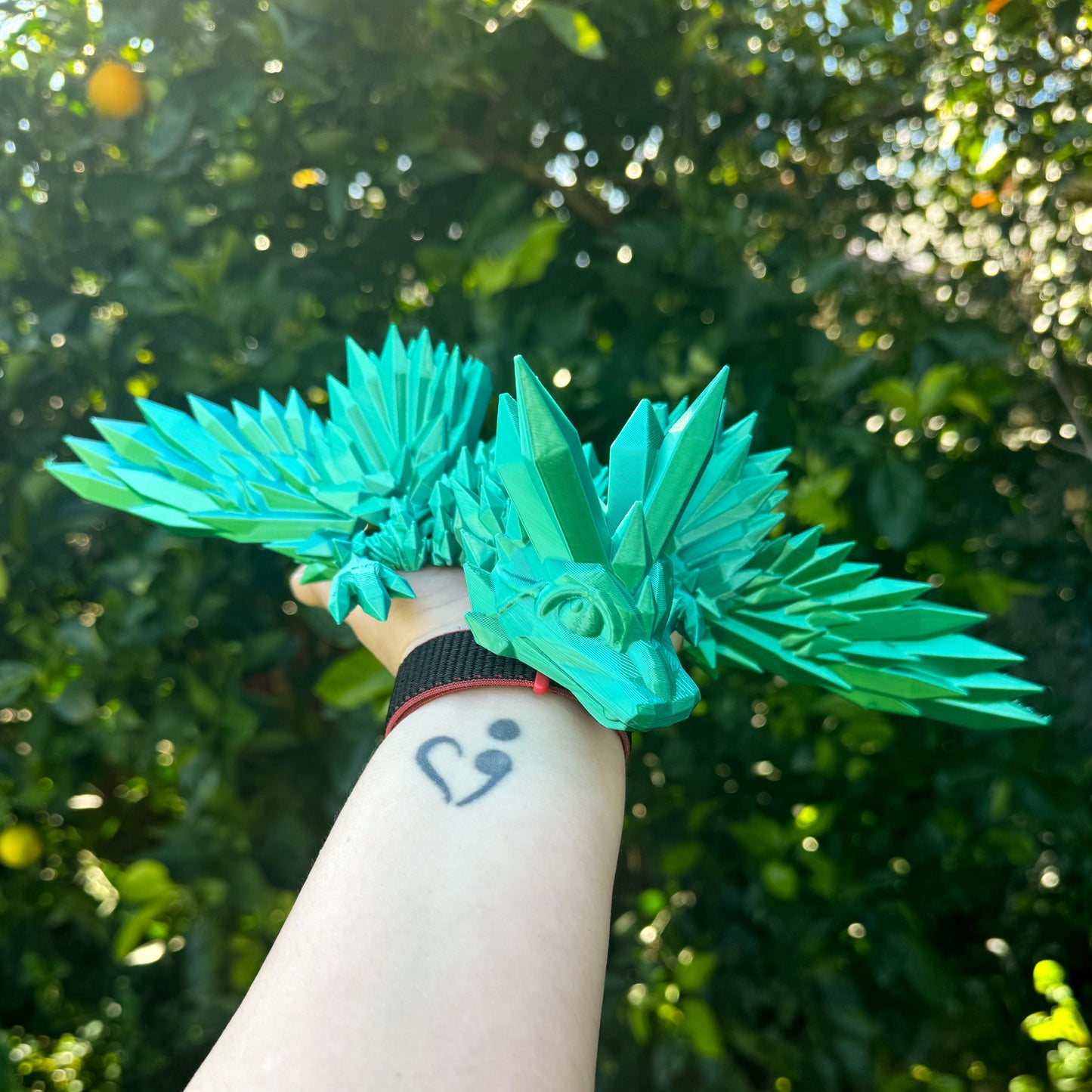 Articulated Baby Crystal Wing Dragon | Fantasy Dragon Model | 3d Printed Dragon | Desk Fidget Toy - Fiction and Flames 