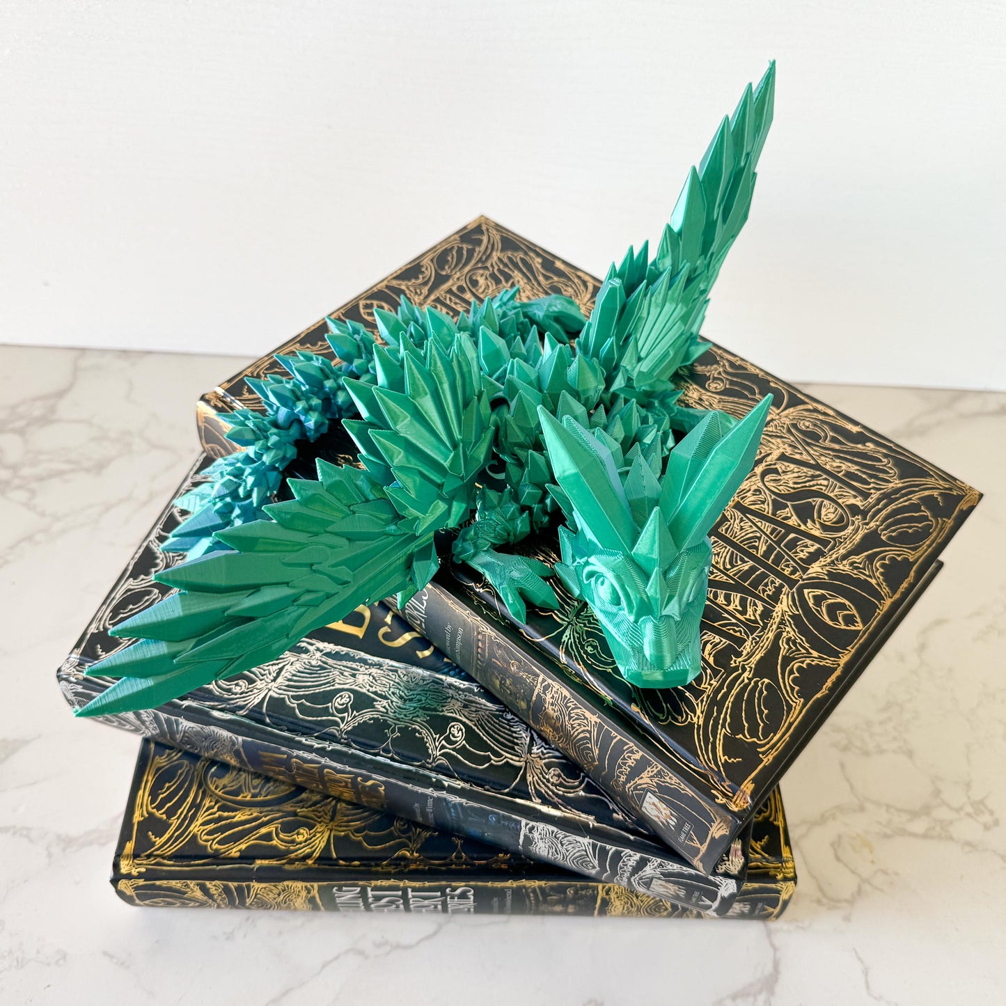 Articulated Baby Crystal Wing Dragon | Fantasy Dragon Model | 3d Printed Dragon | Desk Fidget Toy - Fiction and Flames 