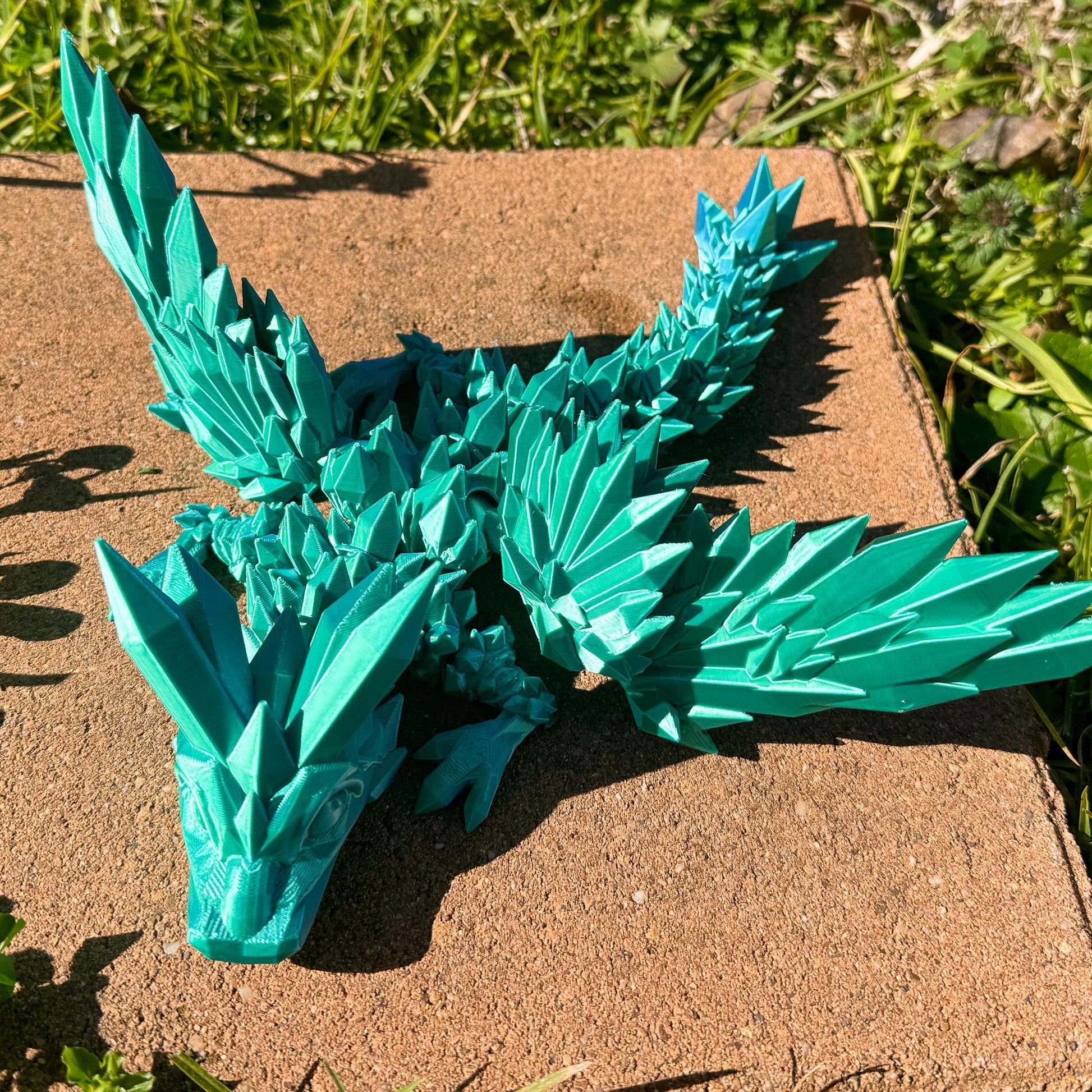 Articulated Baby Crystal Wing Dragon | Fantasy Dragon Model | 3d Printed Dragon | Desk Fidget Toy - Fiction and Flames 