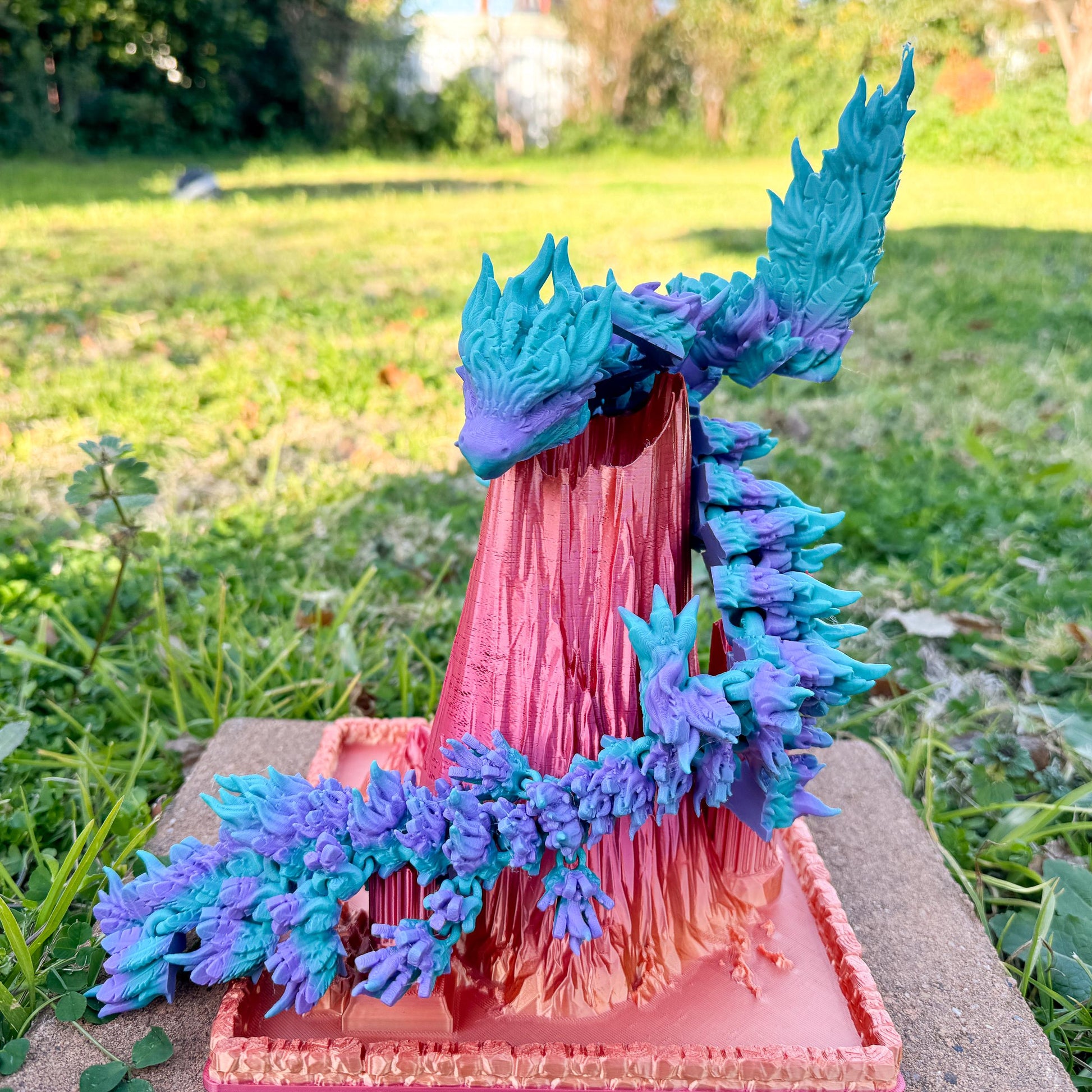 Articulated Phoenix Dragon | 3D Printed Dragon | Flame-Inspired Dragon | Fantasy Dragon Model | 3d Printed Dragon | Desk Fidget Toy - Fiction and Flames 