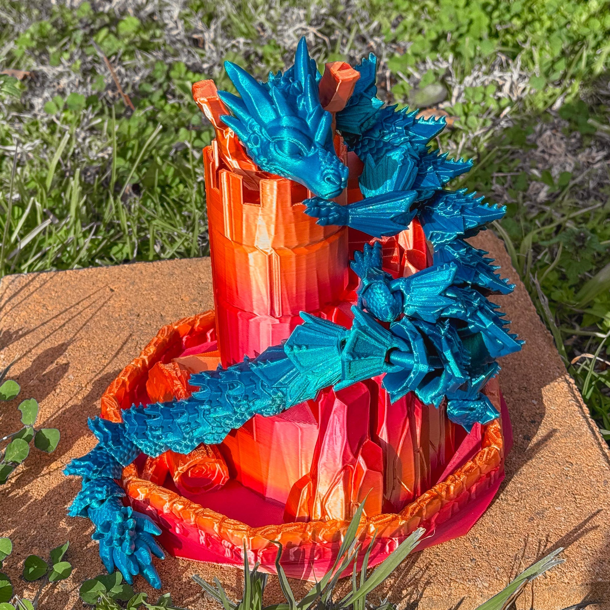 Articulated Knight Dragon | Fantasy Dragon Model | 3d Printed Dragon | Desk Fidget Toy - Fiction and Flames 