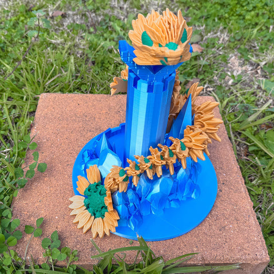 Articulated Sunflower Dragon | Fantasy Dragon Model | 3d Printed Dragon | Desk Fidget Toy - Fiction and Flames 