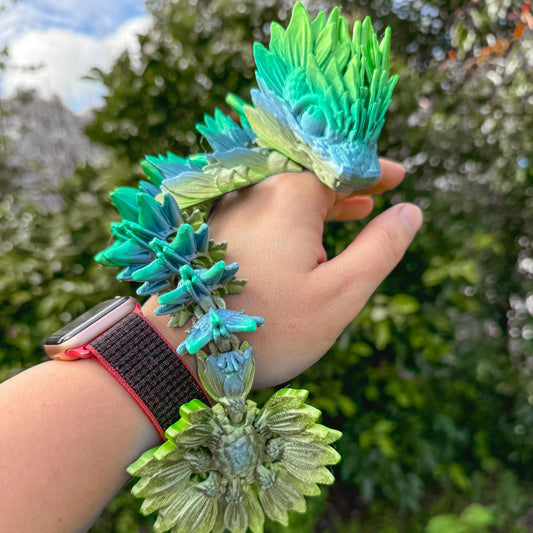 Baby Articulated Sunflower Dragon | Fantasy Dragon Model | 3d Printed Dragon | Desk Fidget Toy - Fiction and Flames 