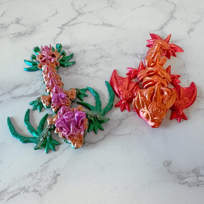 Tiny Dragons - Choose from Rose Dragon, Hollow Dragon, Lunar Dragon, Butterfly Dragon or Winter Dragon | Articulated Dragon | Fidget Toy