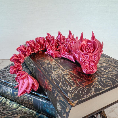 Articulated Baby Rose Dragon | Fantasy Dragon Model | 3d Printed Dragon | Desk Fidget Toy - Fiction and Flames 