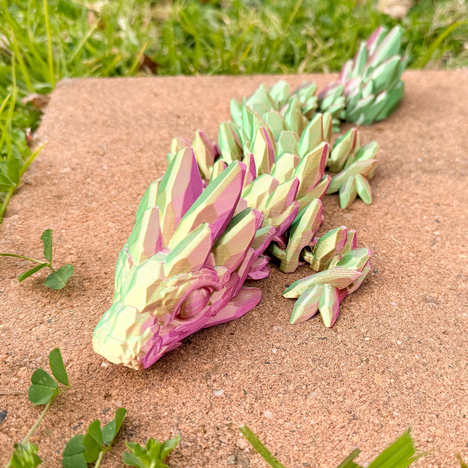 Articulated Baby Gemstone Dragon | Fantasy Dragon Model | 3d Printed Dragon | Desk Fidget Toy - Fiction and Flames 