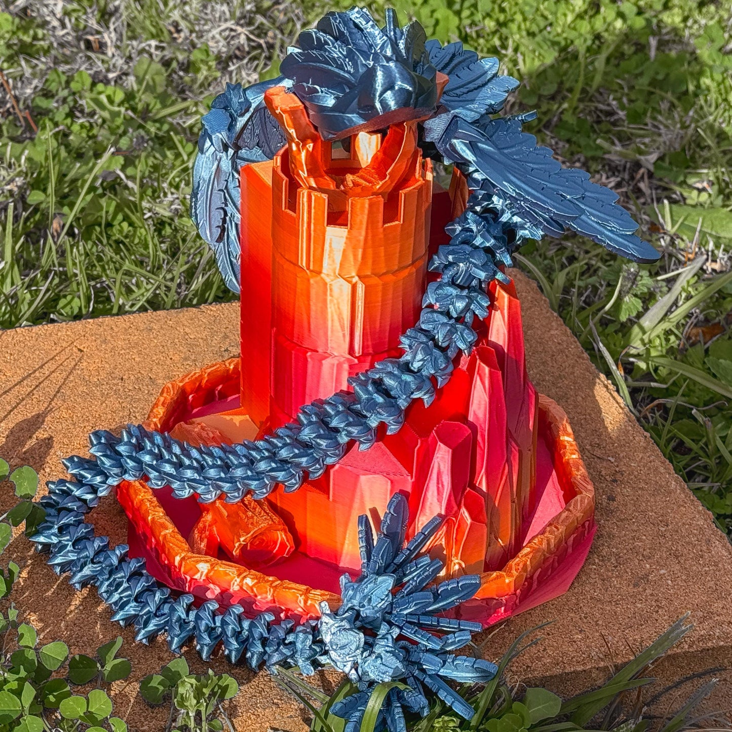 Articulated Flying Serpent Dragon | Fantasy Dragon Model | 3d Printed Dragon | Desk Fidget Toy - Fiction and Flames 