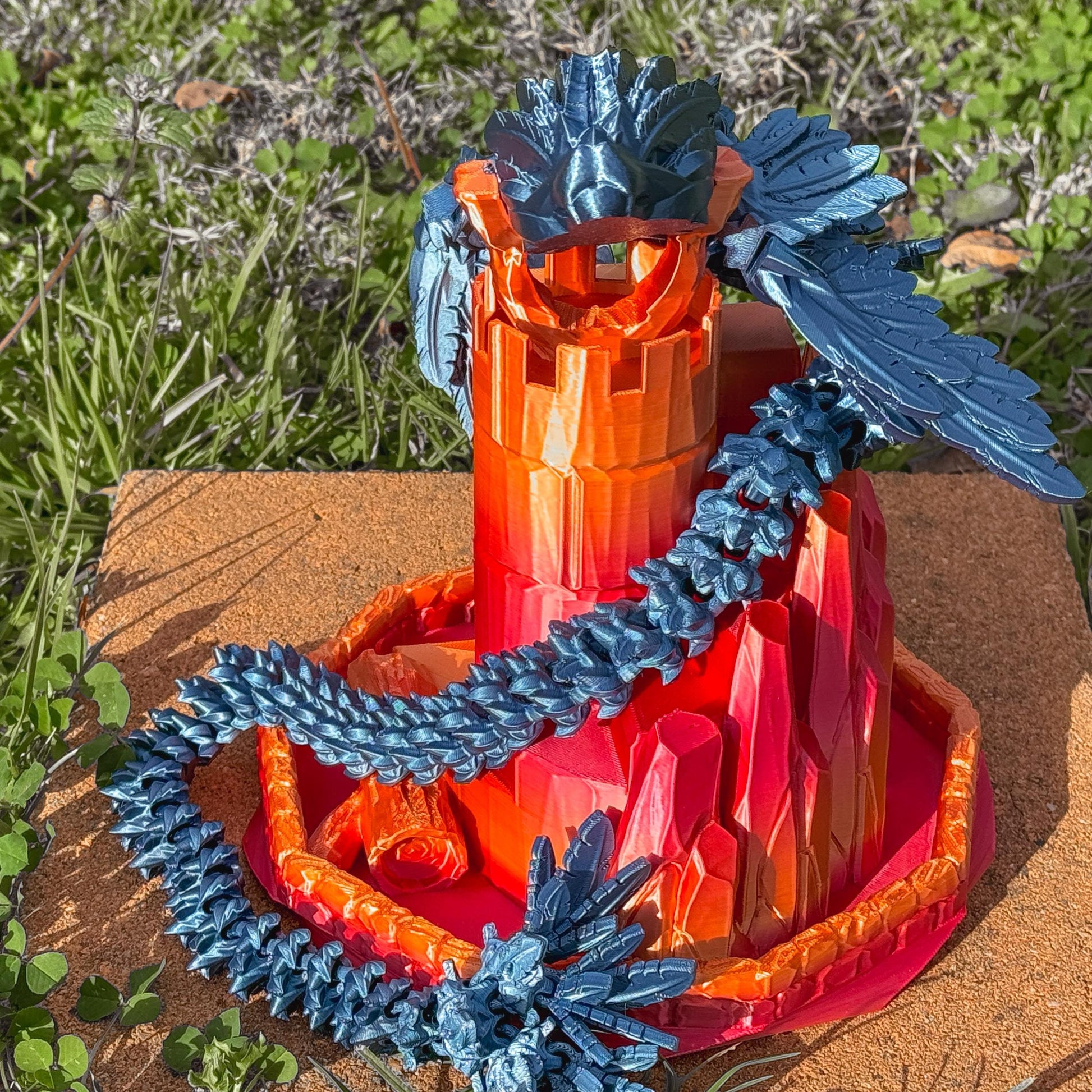 Articulated Flying Serpent Dragon | Fantasy Dragon Model | 3d Printed Dragon | Desk Fidget Toy - Fiction and Flames 