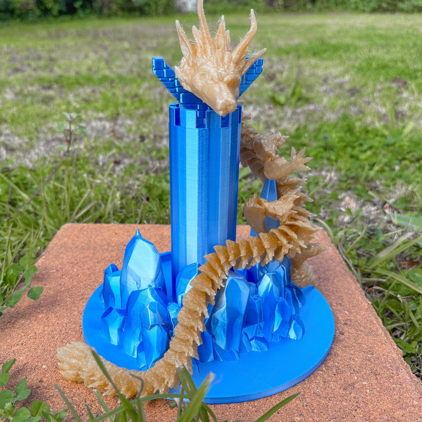 Articulated Furry Dragon | Fantasy Dragon Model | 3d Printed Dragon | Desk Fidget Toy - Fiction and Flames 