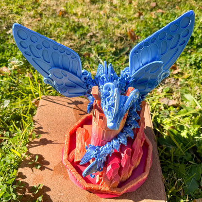 Articulated Butterfly Dragon | Fantasy Dragon Model | 3d Printed Dragon | Desk Fidget Toy - Fiction and Flames 