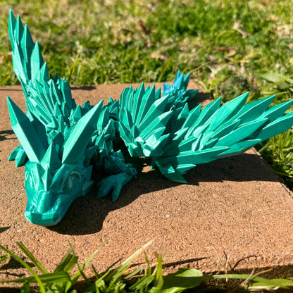 Articulated Baby Crystal Wing Dragon | Fantasy Dragon Model | 3d Printed Dragon | Desk Fidget Toy - Fiction and Flames 