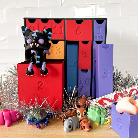 3D Printed Advent Calendar With 24 Hidden Surprises, Bonus Treat on 2nd December, Multi-Functional Organiser