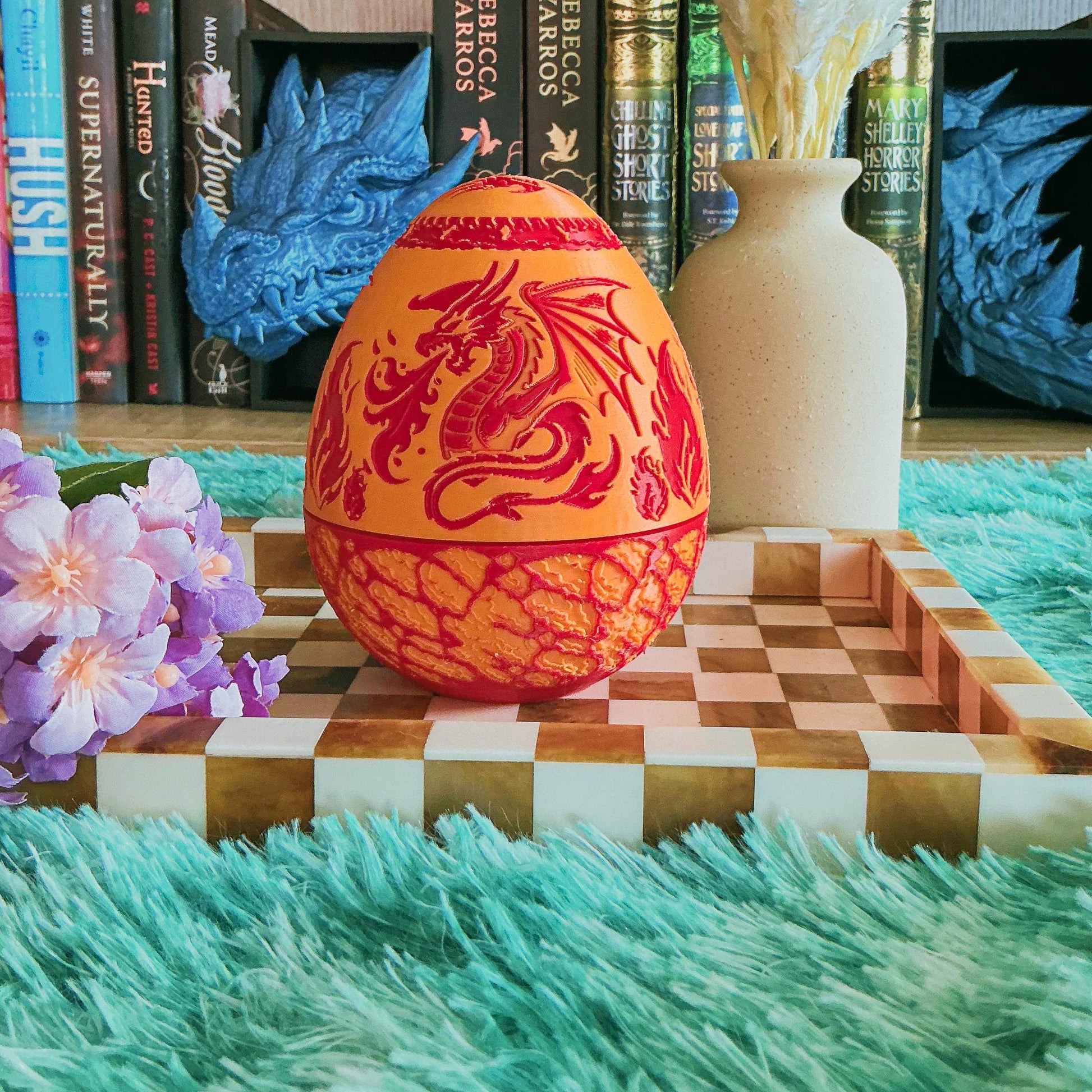 orange and red fire dragon egg