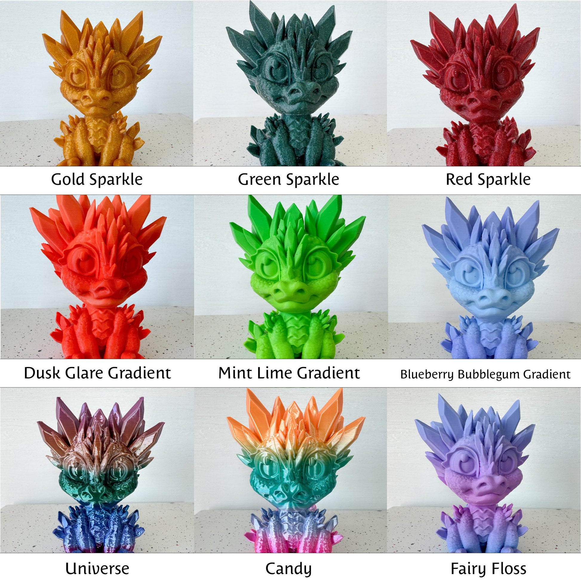 Articulated Crystal Wolf Dragon | Fantasy Dragon Model | 3d Printed Dragon | Desk Fidget Toy
