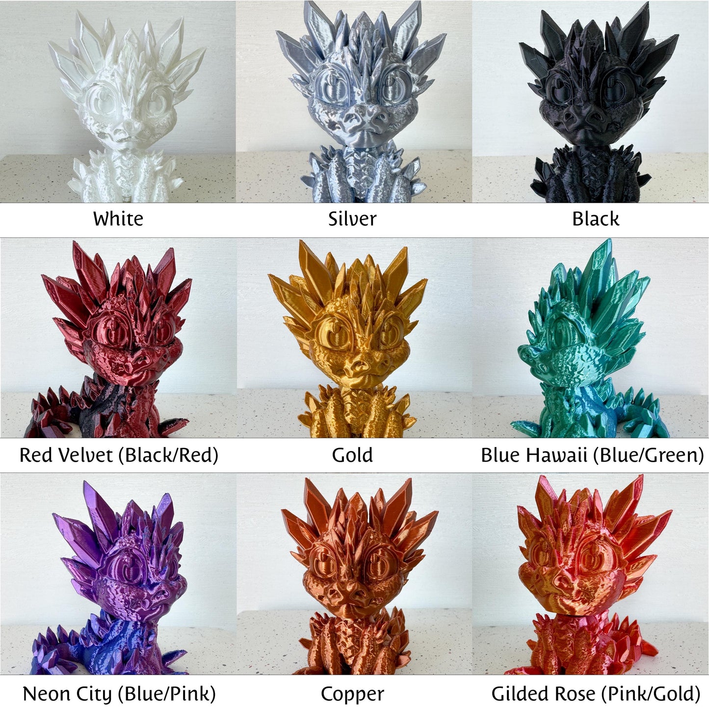 Tiny Dragons - Choose from Rose Dragon, Hollow Dragon, Lunar Dragon, Butterfly Dragon or Winter Dragon | Articulated Dragon | Fidget Toy