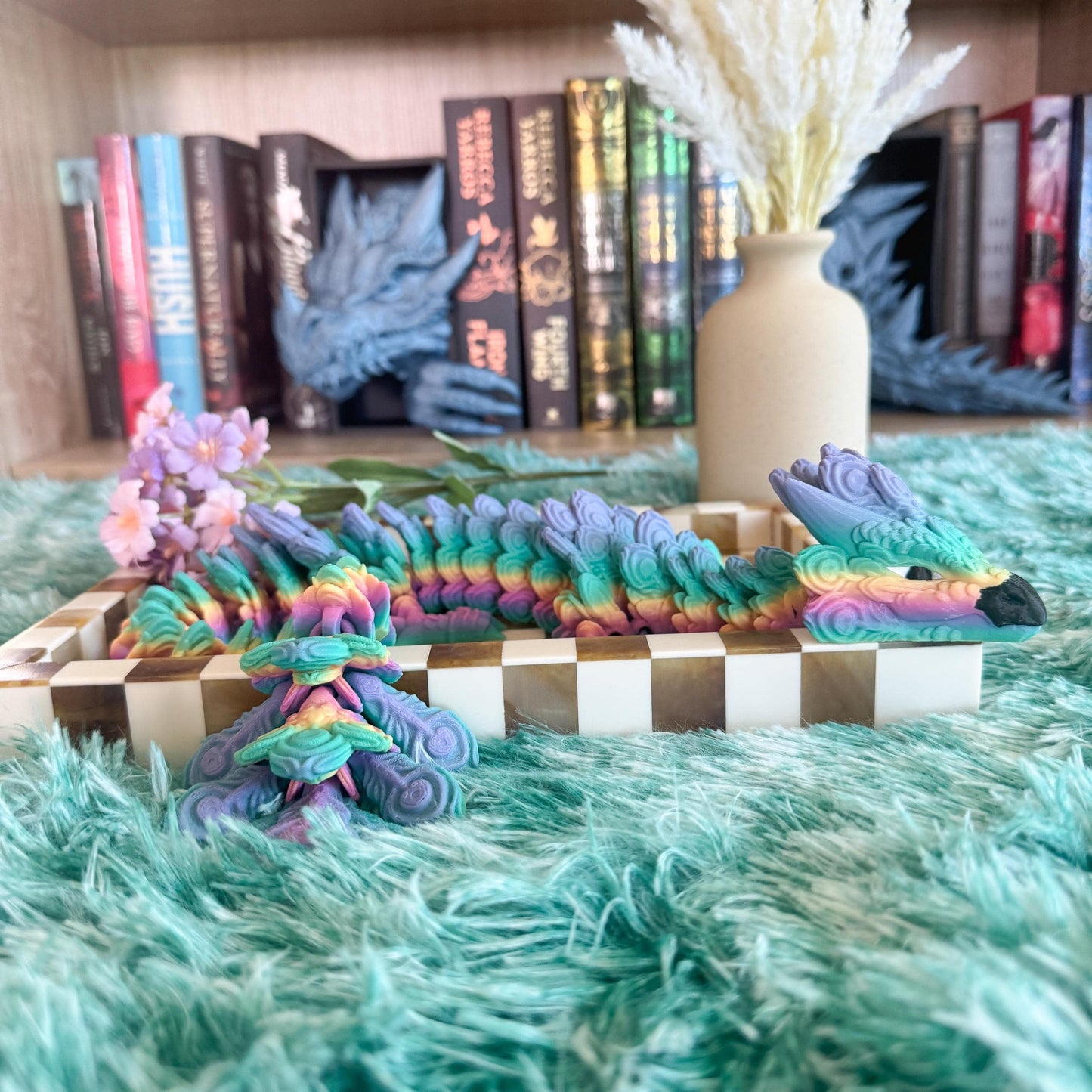 Articulated Peacock Dragon | Fantasy Dragon Model | 3d Printed Dragon | Desk Fidget Toy