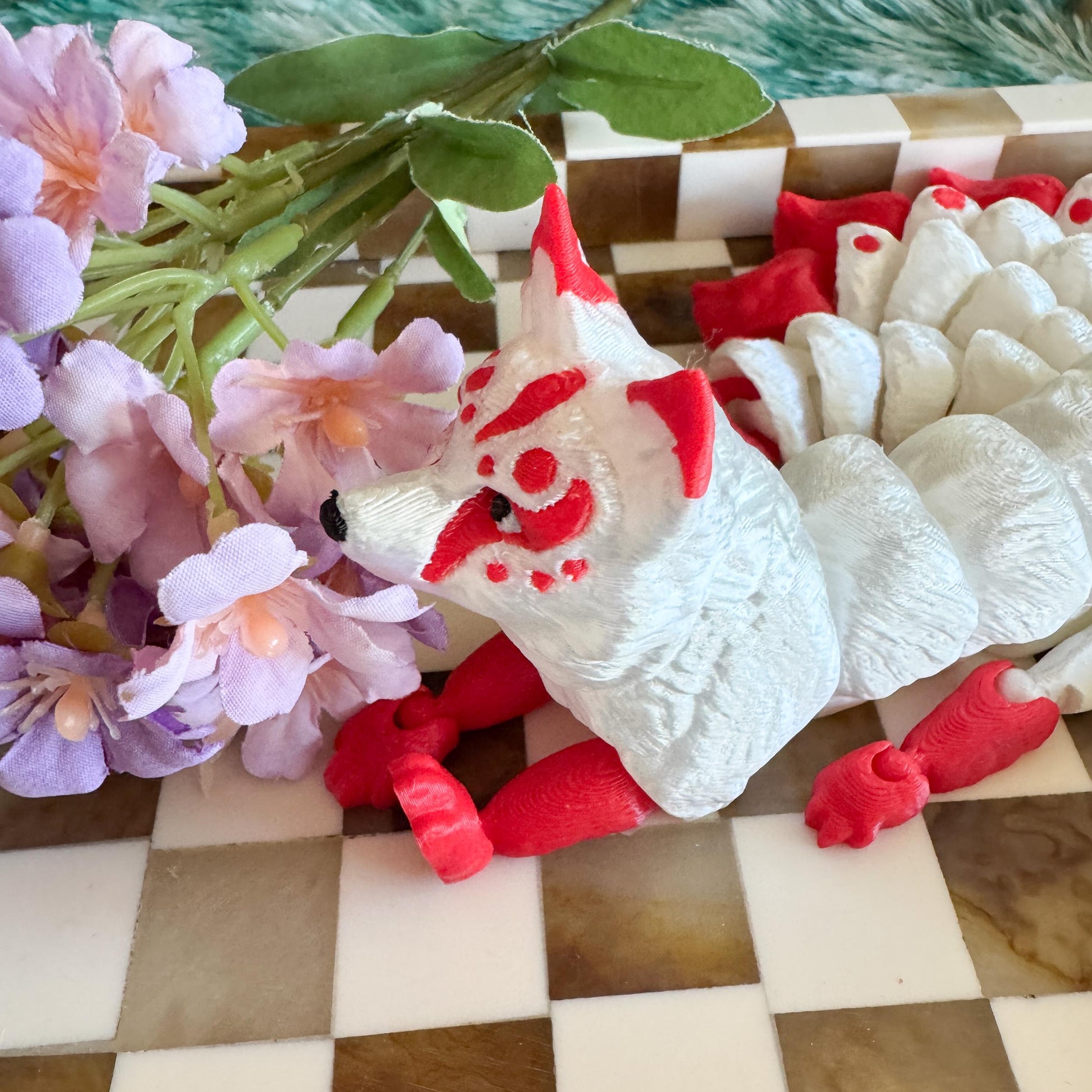 Flexi Nine-Tails Fox - 3D Printed Articulated Fox | Poseable Fantasy Collectible | Flexi Fidget Desk Toy