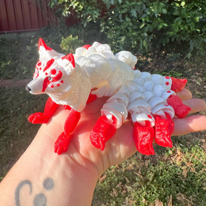 Flexi Nine-Tails Fox - 3D Printed Articulated Fox | Poseable Fantasy Collectible | Flexi Fidget Desk Toy