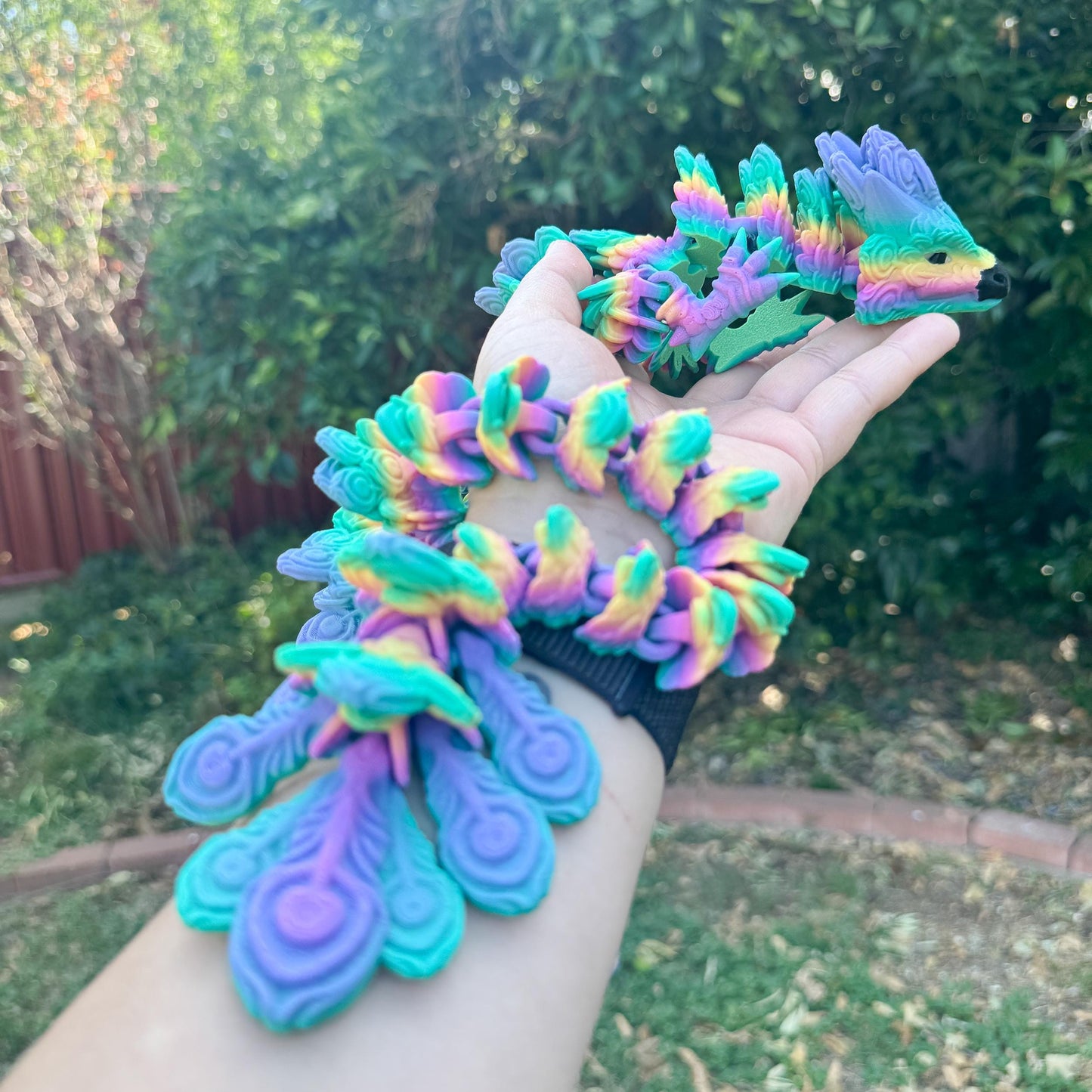 Articulated Peacock Dragon | Fantasy Dragon Model | 3d Printed Dragon | Desk Fidget Toy