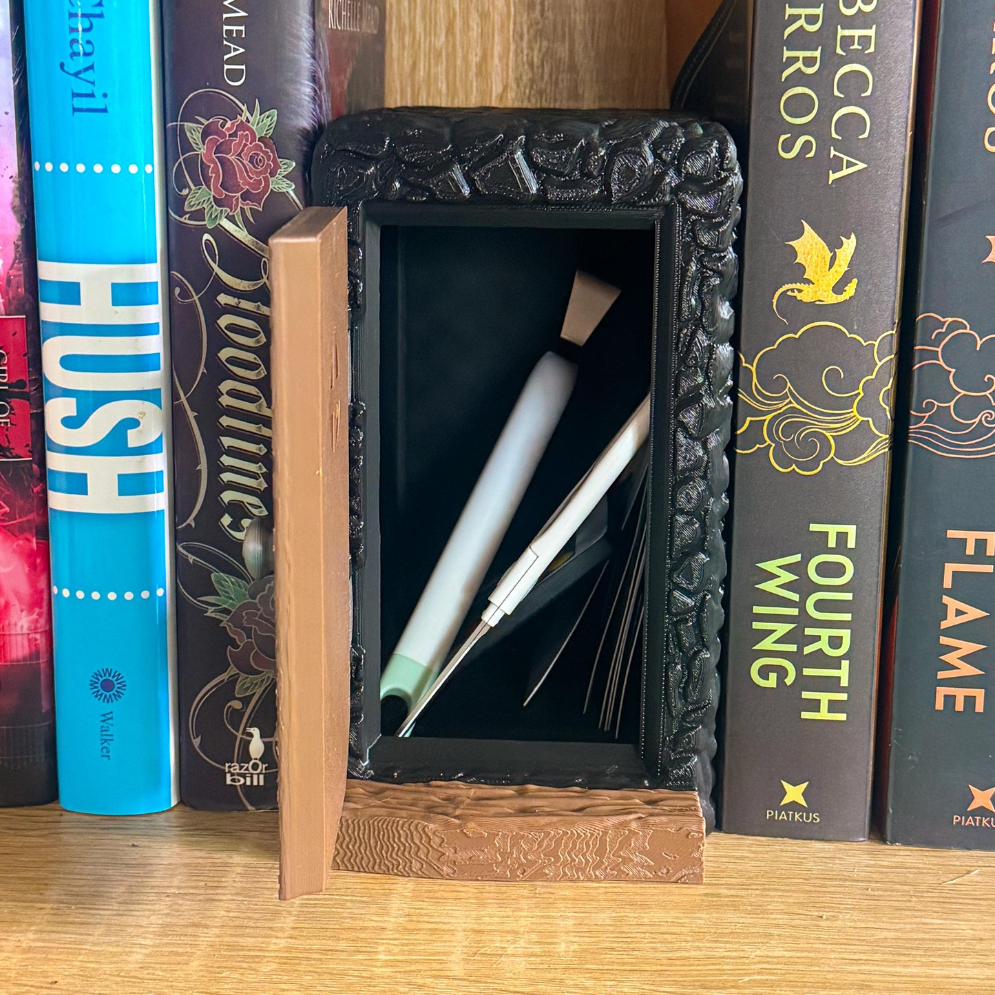 Fairy Door Book Nook with Hidden Storage – Fantasy Bookshelf Insert | 3d printed | fantasy book nook | Bookish decor