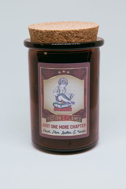 Just One More Chapter | Library Scented Candle | Peach, Plum, Leather & Vanilla Soy Candle | Writers Gift | Book Lover | Bookish Candle