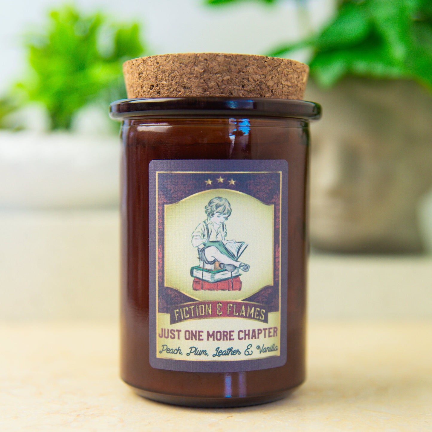 Just One More Chapter | Library Scented Candle | Peach, Plum, Leather & Vanilla Soy Candle | Writers Gift | Book Lover | Bookish Candle