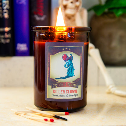 Killer Clown - Caramel Popcorn & Stormy Nights - Halloween Inspired Candle - Halloween Decor - Hand-Poured Soy Wax Candle