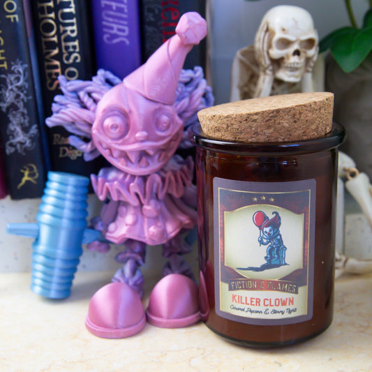 Killer Clown - Caramel Popcorn & Stormy Nights - Halloween Inspired Candle - Halloween Decor - Hand-Poured Soy Wax Candle