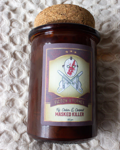 Masked Killer | Fig, Cedar + Coconut | Scented Candle | Book Lover Gift | Reader Gift | Bookish Candle | Horror Candle | Scary Movie