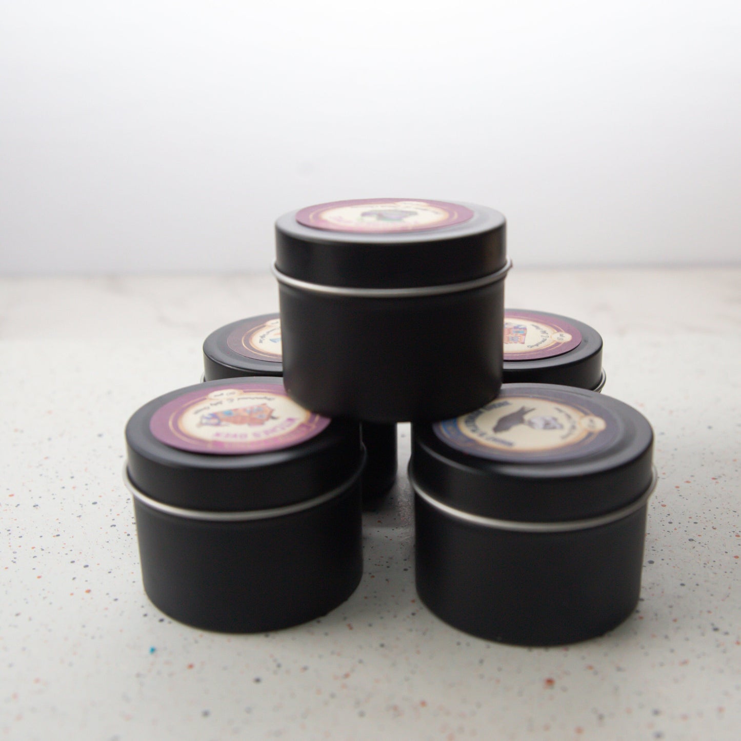 Mini Sample 2oz Tin Candles | Hand poured soy candles | Variety of fragrances | Single, 5 pack or 10 pack of candles