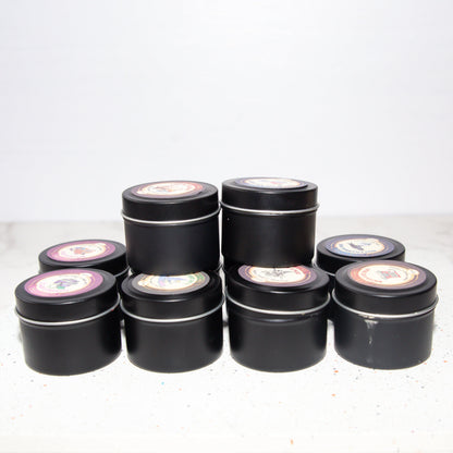 Mini Sample 2oz Tin Candles | Hand poured soy candles | Variety of fragrances | Single, 5 pack or 10 pack of candles