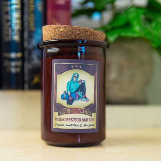 Misunderstood Bad Boy | Bergamot, Smooth Musk & Rich Leather | Writer Gift | Scented Candle | Book Lover Gift | Reader Gift | Bookish Candle