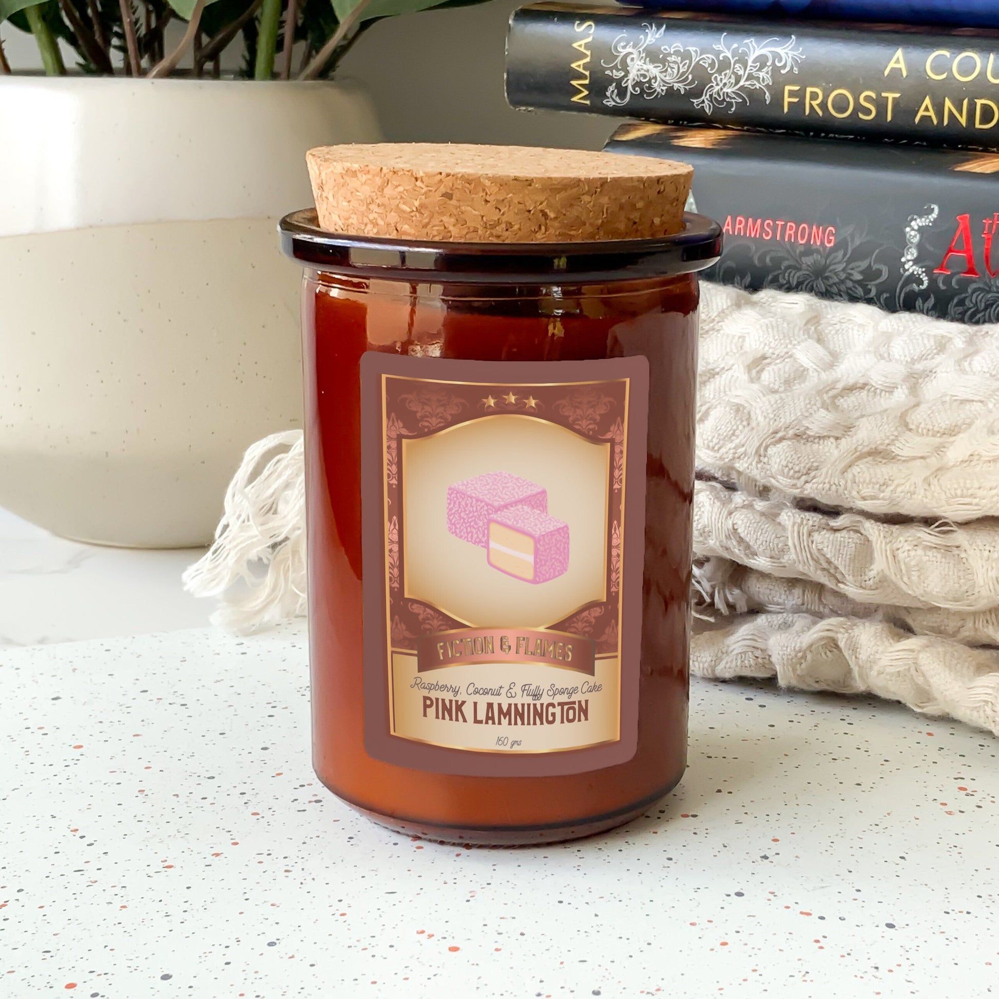 Pink Lamington Scented Candle | Candy Fragrance Candle | Sweet Treat | Birthday Gift | Aromatherapy Candle | Book Lover's Gift