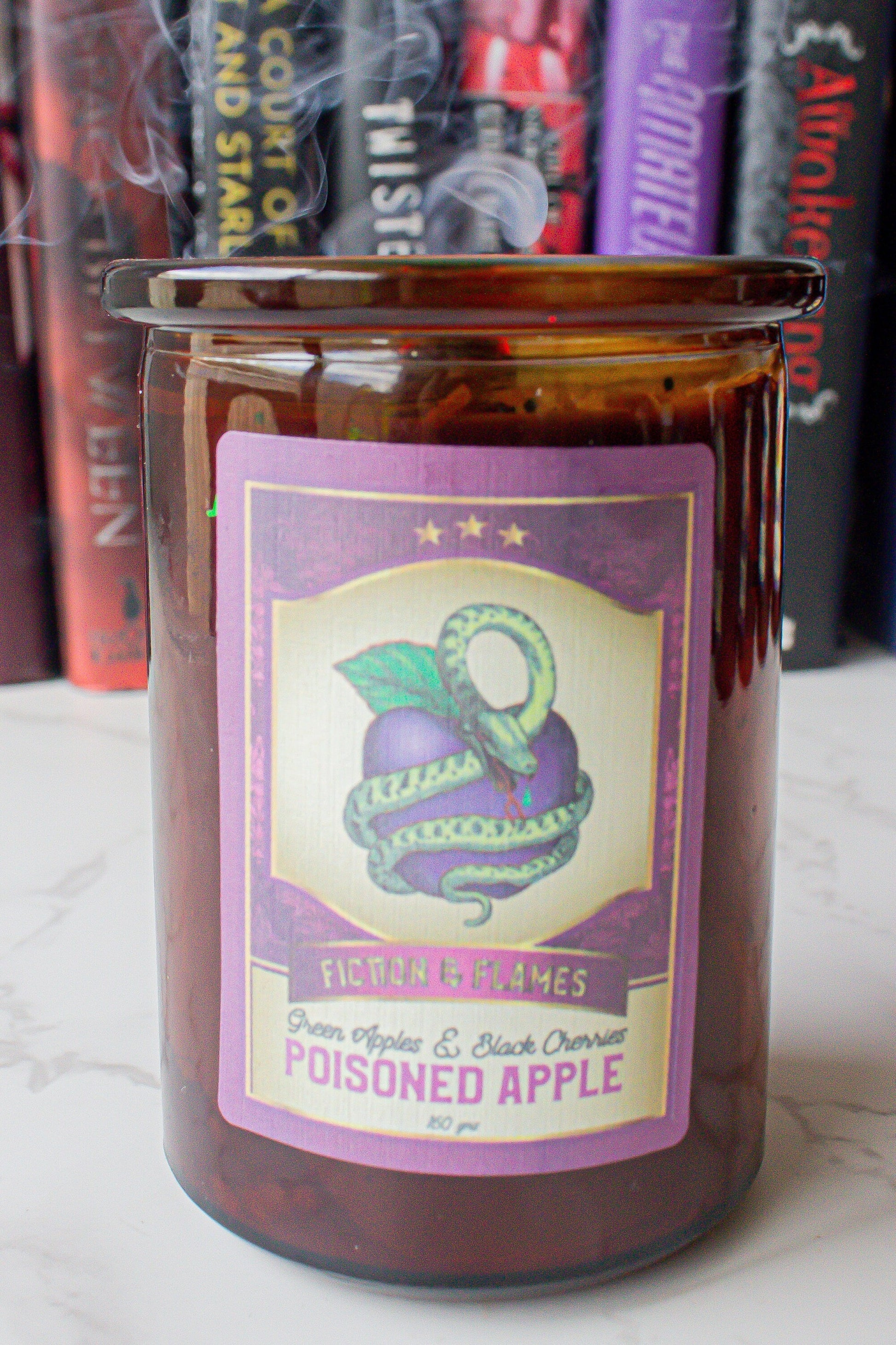 Poisoned Apple | Green Apple + Black Cherry | Bookish Candle | Scented | Snow White Inspired | Book Lover Candle | Fairy Tale Inspired