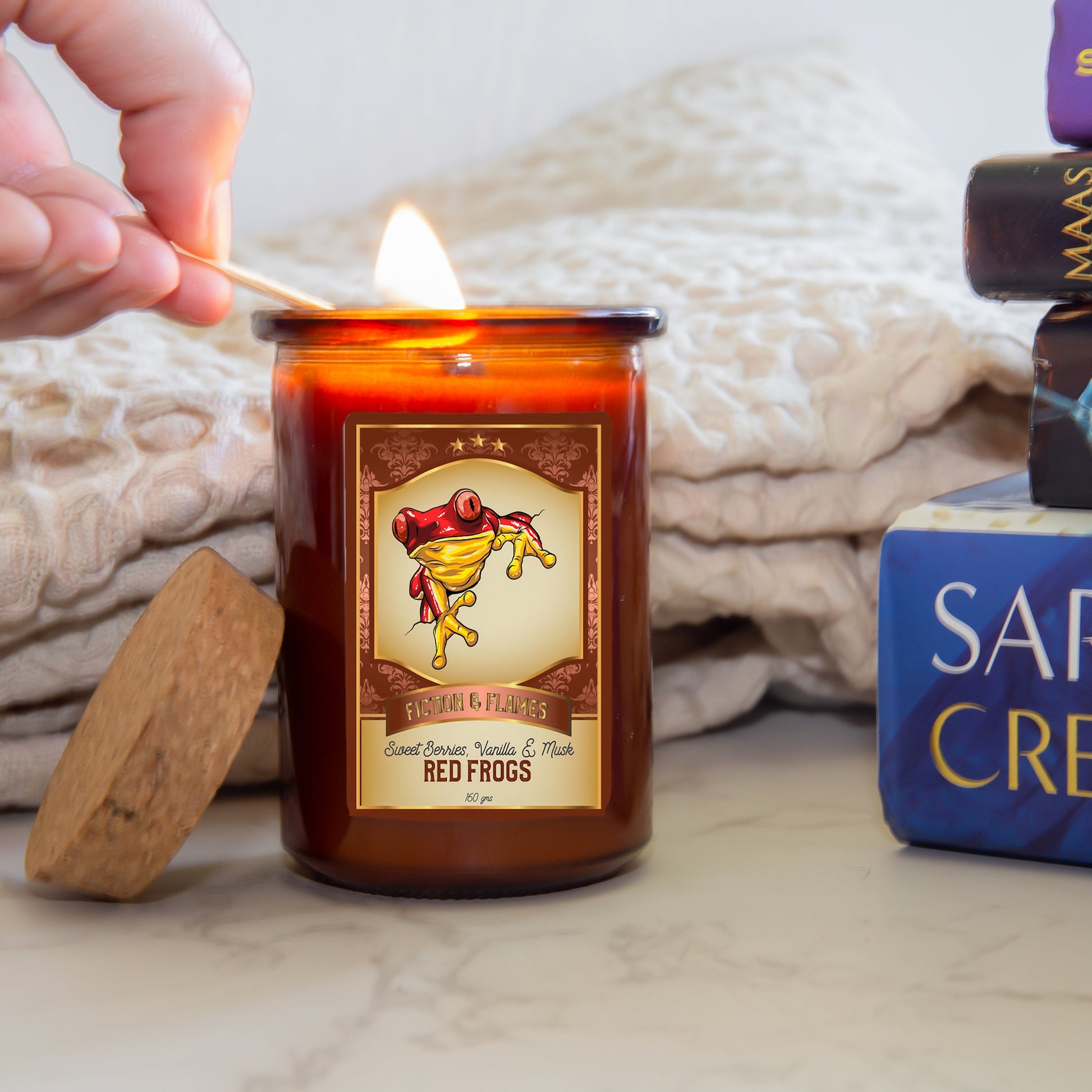 Red Lolly Frogs Scented Candle | Candy Fragrance Candle | Sweet Treat | Birthday Gift | Aromatherapy Candle | Book Lover's Gift