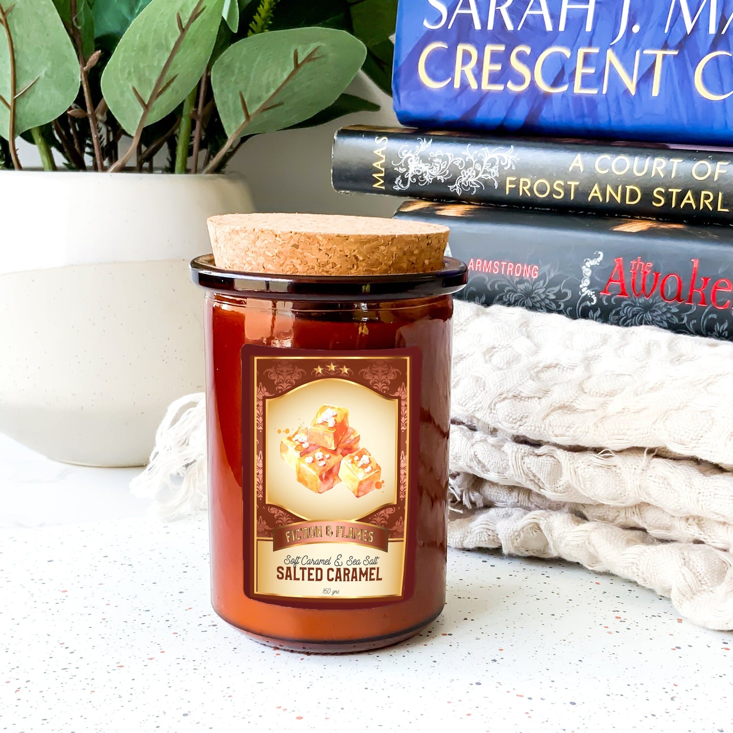 Salted Caramel Scented Candle | Candy Fragrance Candle | Sweet Treat | Birthday Gift | Aromatherapy Candle | Book Lover's Gift