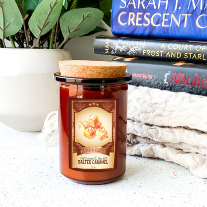 Salted Caramel Scented Candle | Candy Fragrance Candle | Sweet Treat | Birthday Gift | Aromatherapy Candle | Book Lover's Gift
