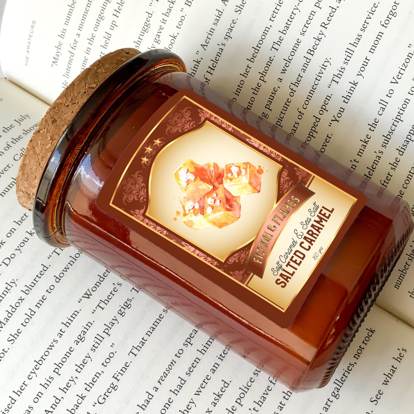 Salted Caramel Scented Candle | Candy Fragrance Candle | Sweet Treat | Birthday Gift | Aromatherapy Candle | Book Lover's Gift