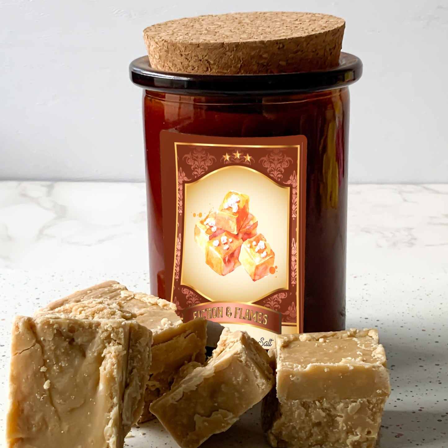 Salted Caramel Scented Candle | Candy Fragrance Candle | Sweet Treat | Birthday Gift | Aromatherapy Candle | Book Lover's Gift