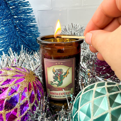 Santa Express Christmas Candle - Pomegranate, Strawberries, Peppermint & Vanilla Scent