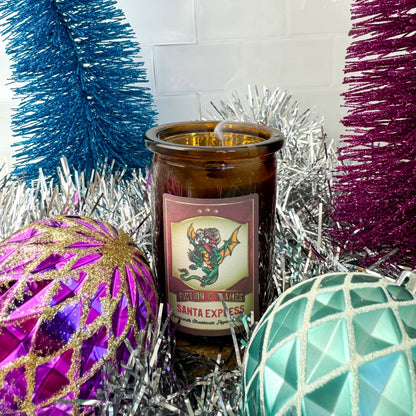 Santa Express Christmas Candle - Pomegranate, Strawberries, Peppermint & Vanilla Scent
