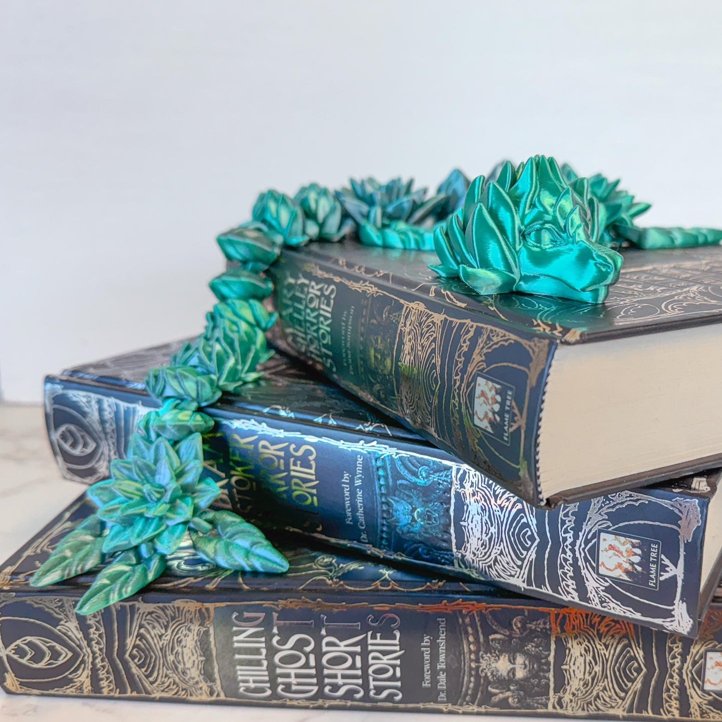 Serenity Dragon - Floral Enchanted 3D Printed Dragon, Unique Fidget Toy