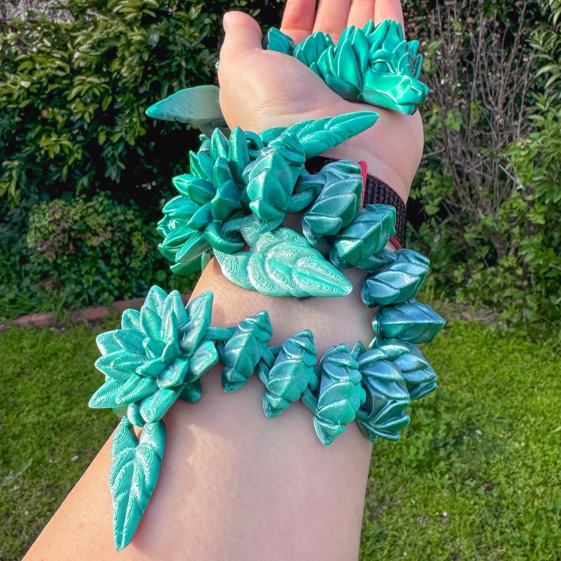 Serenity Dragon - Floral Enchanted 3D Printed Dragon, Unique Fidget Toy