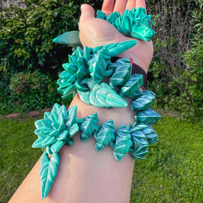 Serenity Dragon - Floral Enchanted 3D Printed Dragon, Unique Fidget Toy