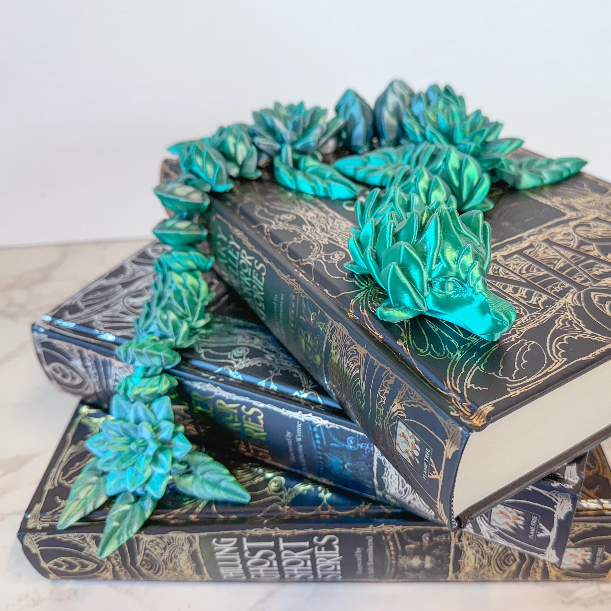 Serenity Dragon - Floral Enchanted 3D Printed Dragon, Unique Fidget Toy