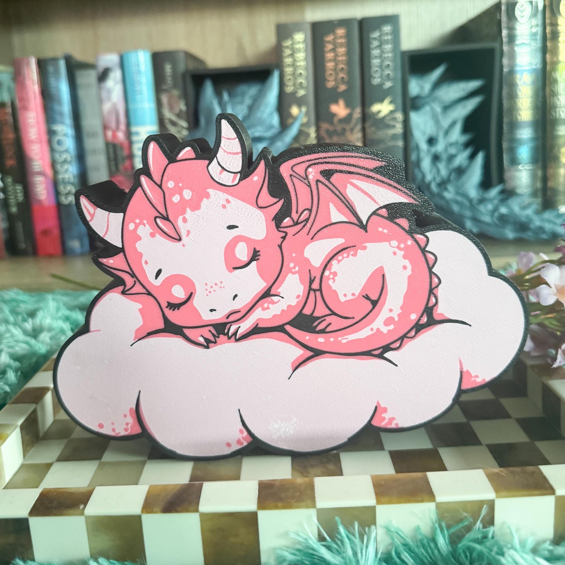 Sleeping Dragon Light Box – RGB LED Fantasy Night Light | 3D Printed LED Lamp | Dragon Decor | Gift for Fantasy Lovers