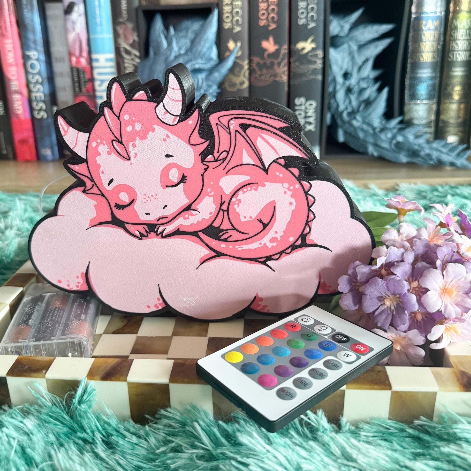 Sleeping Dragon Light Box – RGB LED Fantasy Night Light | 3D Printed LED Lamp | Dragon Decor | Gift for Fantasy Lovers