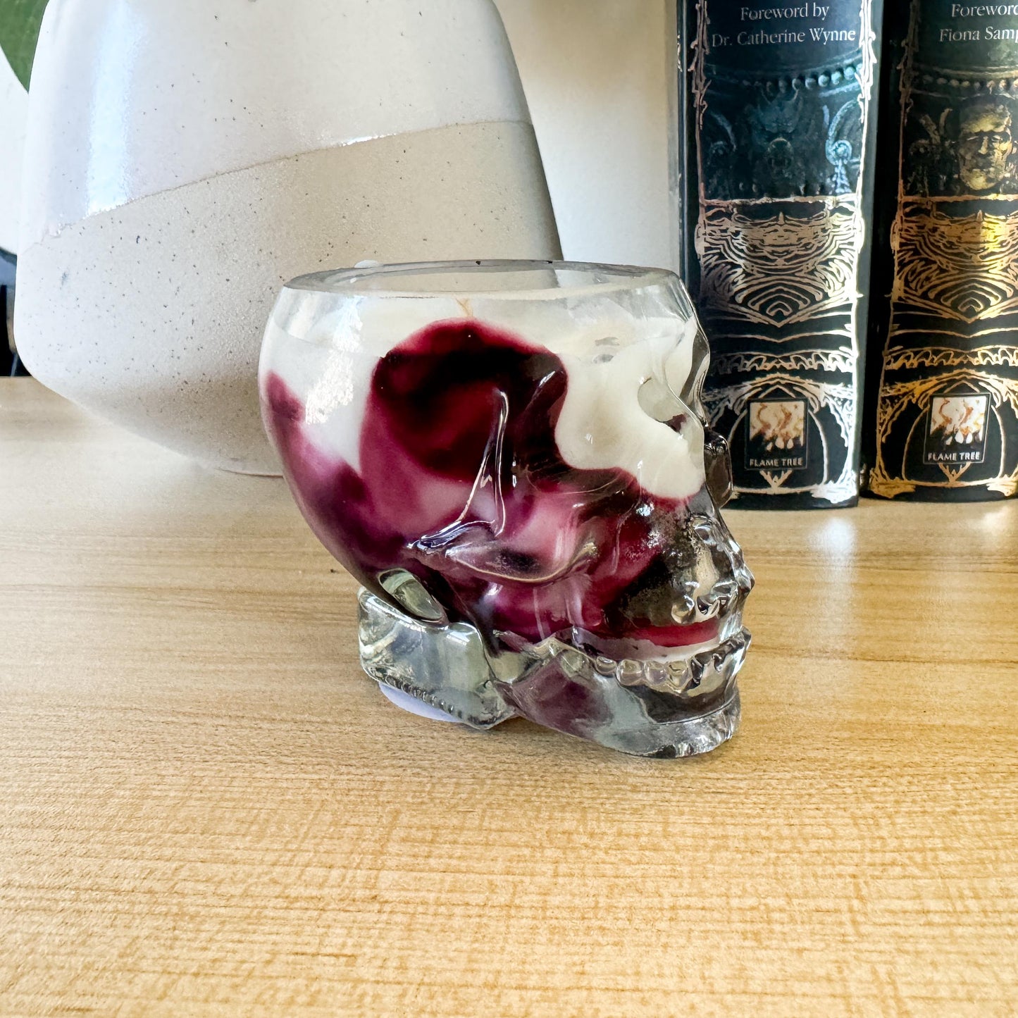 Spooky Halloween Skull Candle Jars | Halloween Fragrances | Wooden Wick | Ceramic Orange Pumpkin Jars